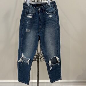 Casual Distressed Denim Boyfriend Jeans